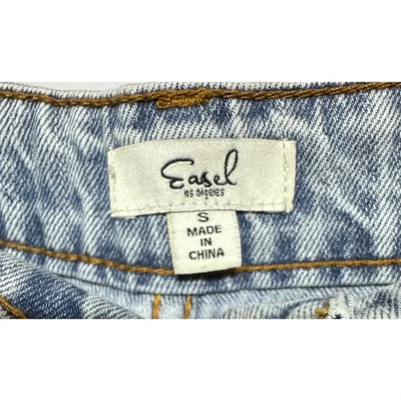 NWT Easel Patchwork Distressed Boyfriend Jeans Size Small Boho Y2K Grunge - Picture 5 of 7